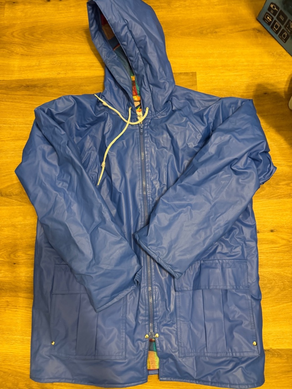 Blue Hooded Women's Raincoat - Lightweight Waterproof Shell